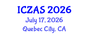 International Conference on Zoology and Animal Science (ICZAS) July 17, 2026 - Quebec City, Canada International Conference on Zoology and Animal Science (ICZAS) July 17, 2026 - Quebec City, Canada