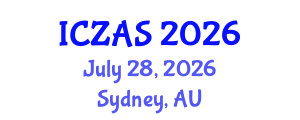 International Conference on Zoology and Animal Science (ICZAS) July 28, 2026 - Sydney, Australia International Conference on Zoology and Animal Science (ICZAS) July 28, 2026 - Sydney, Australia