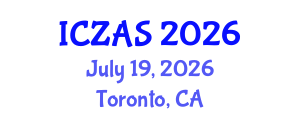 International Conference on Zoology and Animal Science (ICZAS) July 19, 2026 - Toronto, Canada International Conference on Zoology and Animal Science (ICZAS) July 19, 2026 - Toronto, Canada