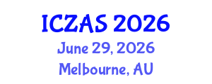 International Conference on Zoology and Animal Science (ICZAS) June 29, 2026 - Melbourne, Australia International Conference on Zoology and Animal Science (ICZAS) June 29, 2026 - Melbourne, Australia
