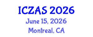 International Conference on Zoology and Animal Science (ICZAS) June 15, 2026 - Montreal, Canada International Conference on Zoology and Animal Science (ICZAS) June 15, 2026 - Montreal, Canada