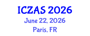 International Conference on Zoology and Animal Science (ICZAS) June 22, 2026 - Paris, France International Conference on Zoology and Animal Science (ICZAS) June 22, 2026 - Paris, France