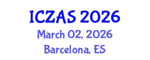 International Conference on Zoology and Animal Science (ICZAS) March 02, 2026 - Barcelona, Spain International Conference on Zoology and Animal Science (ICZAS) March 02, 2026 - Barcelona, Spain