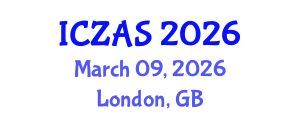 International Conference on Zoology and Animal Science (ICZAS) March 09, 2026 - London, United Kingdom International Conference on Zoology and Animal Science (ICZAS) March 09, 2026 - London, United Kingdom