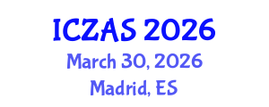 International Conference on Zoology and Animal Science (ICZAS) March 30, 2026 - Madrid, Spain International Conference on Zoology and Animal Science (ICZAS) March 30, 2026 - Madrid, Spain