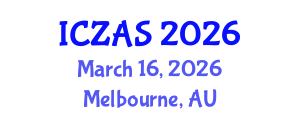 International Conference on Zoology and Animal Science (ICZAS) March 16, 2026 - Melbourne, Australia International Conference on Zoology and Animal Science (ICZAS) March 16, 2026 - Melbourne, Australia