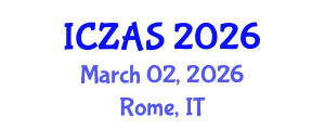 International Conference on Zoology and Animal Science (ICZAS) March 02, 2026 - Rome, Italy International Conference on Zoology and Animal Science (ICZAS) March 02, 2026 - Rome, Italy