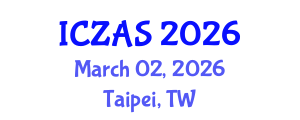 International Conference on Zoology and Animal Science (ICZAS) March 02, 2026 - Taipei, Taiwan International Conference on Zoology and Animal Science (ICZAS) March 02, 2026 - Taipei, Taiwan