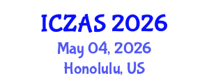 International Conference on Zoology and Animal Science (ICZAS) May 04, 2026 - Honolulu, United States
