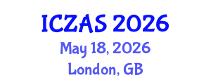 International Conference on Zoology and Animal Science (ICZAS) May 18, 2026 - London, United Kingdom International Conference on Zoology and Animal Science (ICZAS) May 18, 2026 - London, United Kingdom