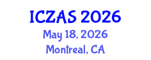 International Conference on Zoology and Animal Science (ICZAS) May 18, 2026 - Montreal, Canada International Conference on Zoology and Animal Science (ICZAS) May 18, 2026 - Montreal, Canada