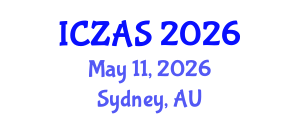 International Conference on Zoology and Animal Science (ICZAS) May 11, 2026 - Sydney, Australia International Conference on Zoology and Animal Science (ICZAS) May 11, 2026 - Sydney, Australia