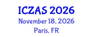 International Conference on Zoology and Animal Science (ICZAS) November 18, 2026 - Paris, France International Conference on Zoology and Animal Science (ICZAS) November 18, 2026 - Paris, France