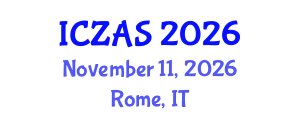 International Conference on Zoology and Animal Science (ICZAS) November 11, 2026 - Rome, Italy