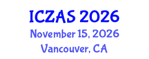 International Conference on Zoology and Animal Science (ICZAS) November 15, 2026 - Vancouver, Canada International Conference on Zoology and Animal Science (ICZAS) November 15, 2026 - Vancouver, Canada
