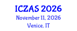 International Conference on Zoology and Animal Science (ICZAS) November 11, 2026 - Venice, Italy International Conference on Zoology and Animal Science (ICZAS) November 11, 2026 - Venice, Italy