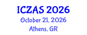 International Conference on Zoology and Animal Science (ICZAS) October 21, 2026 - Athens, Greece International Conference on Zoology and Animal Science (ICZAS) October 21, 2026 - Athens, Greece