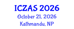 International Conference on Zoology and Animal Science (ICZAS) October 21, 2026 - Kathmandu, Nepal International Conference on Zoology and Animal Science (ICZAS) October 21, 2026 - Kathmandu, Nepal