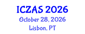 International Conference on Zoology and Animal Science (ICZAS) October 28, 2026 - Lisbon, Portugal International Conference on Zoology and Animal Science (ICZAS) October 28, 2026 - Lisbon, Portugal