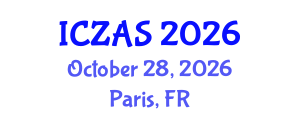 International Conference on Zoology and Animal Science (ICZAS) October 28, 2026 - Paris, France International Conference on Zoology and Animal Science (ICZAS) October 28, 2026 - Paris, France