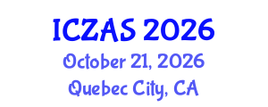 International Conference on Zoology and Animal Science (ICZAS) October 21, 2026 - Quebec City, Canada International Conference on Zoology and Animal Science (ICZAS) October 21, 2026 - Quebec City, Canada
