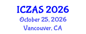 International Conference on Zoology and Animal Science (ICZAS) October 25, 2026 - Vancouver, Canada International Conference on Zoology and Animal Science (ICZAS) October 25, 2026 - Vancouver, Canada