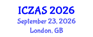 International Conference on Zoology and Animal Science (ICZAS) September 23, 2026 - London, United Kingdom International Conference on Zoology and Animal Science (ICZAS) September 23, 2026 - London, United Kingdom