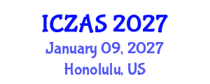 International Conference on Zoology and Animal Science (ICZAS) January 09, 2027 - Honolulu, United States