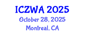 International Conference on Zoology and Wild Animals (ICZWA) October 28, 2025 - Montreal, Canada