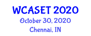 World Conference on Applied Science, Engineering and Technology (WCASET) October 30, 2020 - Chennai, India