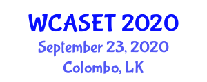 World Conference on Applied Science Engineering and Technology (WCASET) September 23, 2020 - Colombo, Sri Lanka
