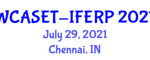 World Conference on Applied Science, Engineering and Technology (WCASET-IFERP) July 29, 2021 - Chennai, India