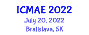 International Conference on Mechanical and Aerospace Engineering (ICMAE) July 20, 2022 - Bratislava, Slovakia