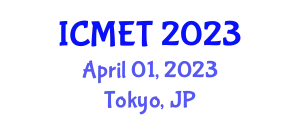 International Conference on Mechanical and Electrical Technologies (ICMET) April 01, 2023 - Tokyo, Japan