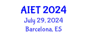 International Conference on Artificial Intelligence in Education Technology (AIET) July 29, 2024 - Barcelona, Spain