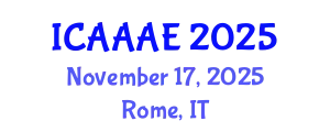 International Conference on Aeronautical and Aerospace Engineering (ICAAAE) November 17, 2025 - Rome, Italy