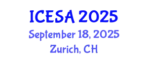 International Conference on Environmental Science and Applications (ICESA) September 18, 2025 - Zurich, Switzerland