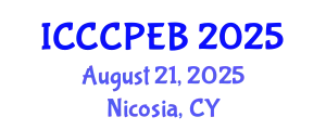 International Conference on Chemistry, Chemical, Process Engineering and Biotechnology (ICCCPEB) August 21, 2025 - Nicosia, Cyprus