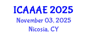 International Conference on Aeronautical and Aerospace Engineering (ICAAAE) November 03, 2025 - Nicosia, Cyprus