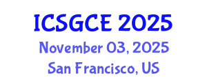 International Conference on Smart Grid and Clean Energy (ICSGCE) November 03, 2025 - San Francisco, United States