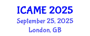 International Conference on Aeronautical and Mechanical Engineering (ICAME) September 25, 2025 - London, United Kingdom