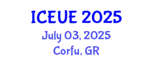 International Conference on Environmental and Urban Engineering (ICEUE) July 03, 2025 - Corfu, Greece