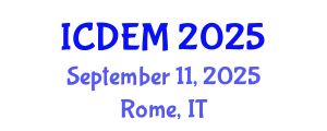 International Conference on Disaster and Emergency Management (ICDEM) September 11, 2025 - Rome, Italy