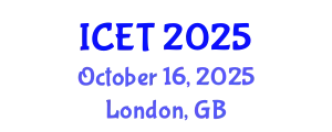 International Conference on Educational Technology (ICET) October 16, 2025 - London, United Kingdom