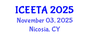 International Conference on Electrical Engineering: Theory and Application (ICEETA) November 03, 2025 - Nicosia, Cyprus