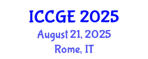 International Conference on Civil and Geological Engineering (ICCGE) August 21, 2025 - Rome, Italy
