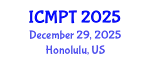 International Conference on Mycotoxins, Phycotoxins and Toxicology (ICMPT) December 29, 2025 - Honolulu, United States