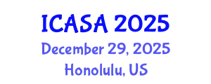 International Conference on Applied Statistics and Analytics (ICASA) December 29, 2025 - Honolulu, United States