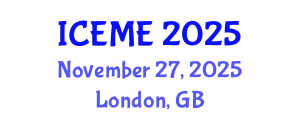International Conference on Electrical and Mechatronics Engineering (ICEME) November 27, 2025 - London, United Kingdom