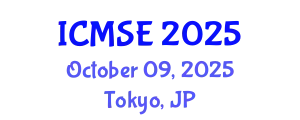 International Conference on Mechanical and Systems Engineering (ICMSE) October 09, 2025 - Tokyo, Japan
